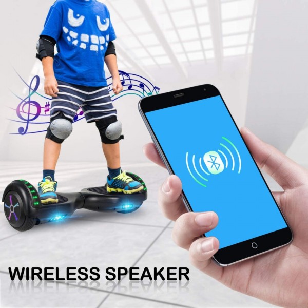 Hoverboard All New Version-HS2.0, Chrome Color & Coating Skins Two Wheels Self-Balancing Scooter with Wireless Speaker Playing Music & Led Wheels Flashing Lights