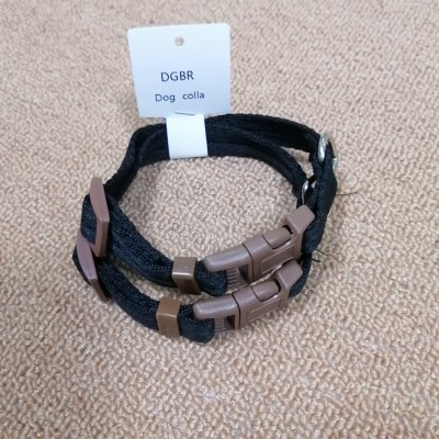 DGBR Circle T Nickel Buckle Latigo Leather Round Dog Collar