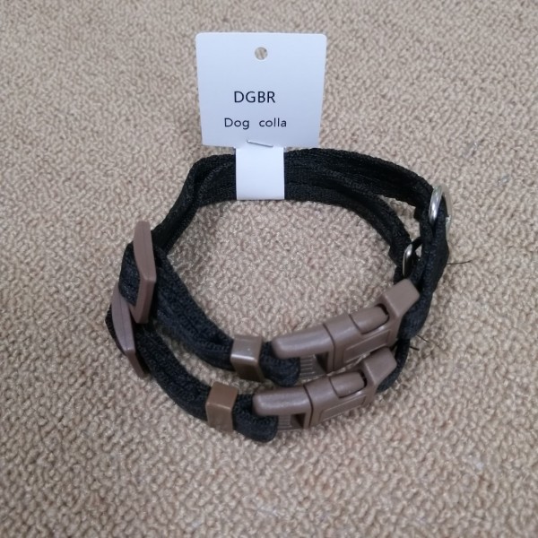 DGBR Circle T Nickel Buckle Latigo Leather Round Dog Collar