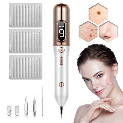  Portable Beauty Equipment Skin Tag Remover pen,Multi Speed Level Adjustable Home Usage,skin tag removal device USB Charging -Gold