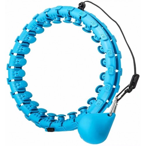 Weighted Smart Hoola Hoop, Smart 24 Sections Detachable Hoola Hoop, Suitable for Adults and Children-Blue