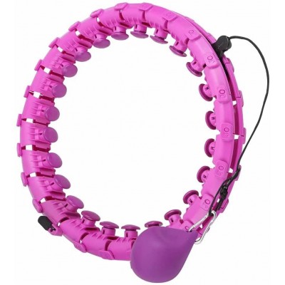 Weighted Smart Hoola Hoop, Smart 24 Sections Detachable Hoola Hoop, Suitable for Adults and Children-Purple