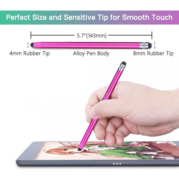 Stylus Pens for Touch Screens (4 Pcs), Sensitivity Capacitive Stylus 2 in 1 Touch Screen Pen with 6 Extra Replaceable Tips for iPad iPhone Tablets Samsung Galaxy All Universal Touch Devices