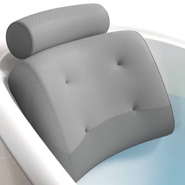 Comfort Bathtub Bath Pillow - Spa Pillow with Back and Headrest Cushion - Hot Tub Pillow - Neck and Head Rest Support for Bath or Shower - Bath Stuff Accessories