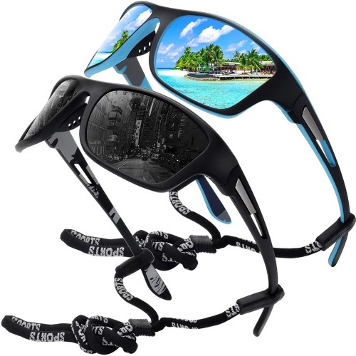 Polarized Sports Sunglasses for Men Fishing Cycling Baseball Running and Driving UV400 Protection