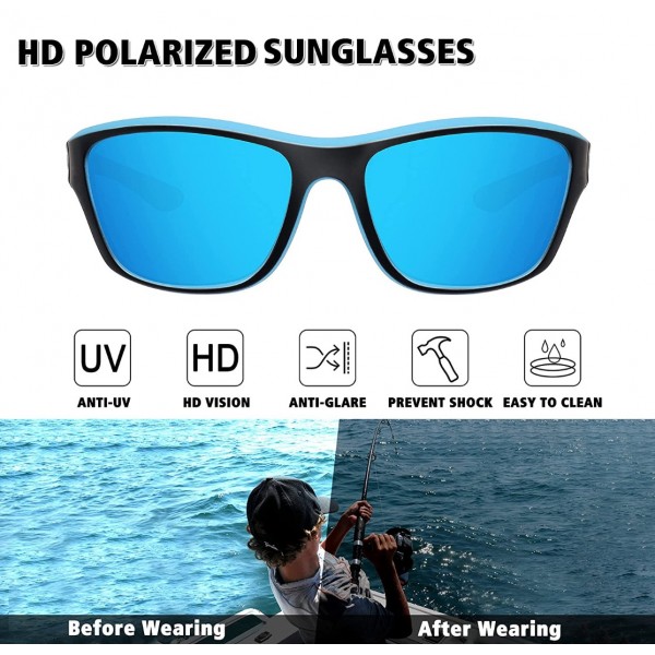 Polarized Sports Sunglasses for Men Fishing Cycling Baseball Running and Driving UV400 Protection