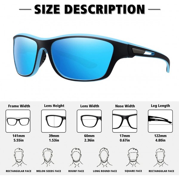 Polarized Sports Sunglasses for Men Fishing Cycling Baseball Running and Driving UV400 Protection