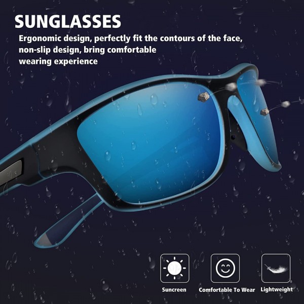 Polarized Sports Sunglasses for Men Fishing Cycling Baseball Running and Driving UV400 Protection