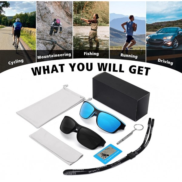 Polarized Sports Sunglasses for Men Fishing Cycling Baseball Running and Driving UV400 Protection