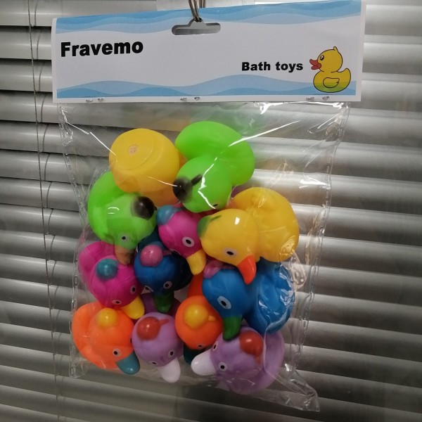 Fravemo Bath Toys Float & Squeak Rubber Duck Ducky Baby Bath Toy