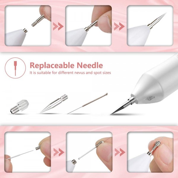 Portable Beauty Equipment Skin Tag Remover pen,Multi Speed Level Adjustable Home Usage,skin tag removal device USB Charging -Silver