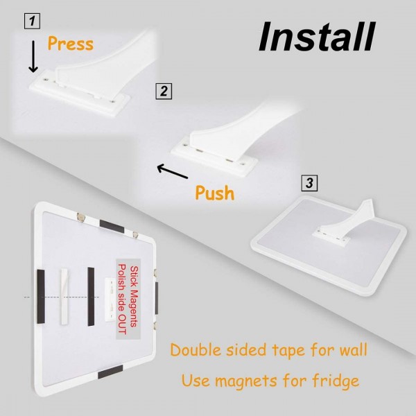 Magnetic Dry Erase Board 8.5 x 11 Whiteboard with Stand on Desk, on Fridge, on Wall 6 Markers and 2 Magnets