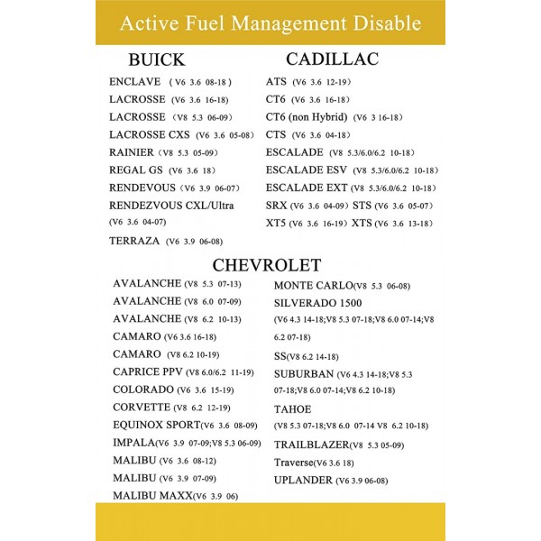 Active Fuel Management Disable Device RA003 fit for GM V8 V6 engine