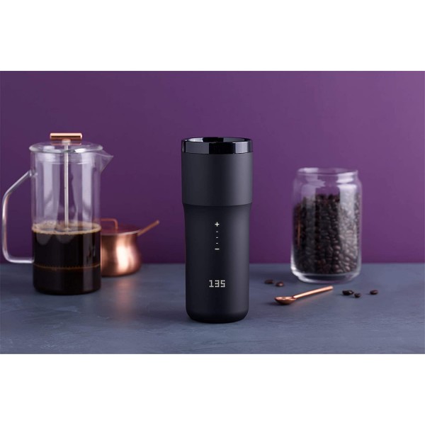 NEW Temperature Control Travel Mug 2, 12 oz, Black, 3-hr Battery Life - App Controlled Heated Coffee Travel Mug - Improved Design