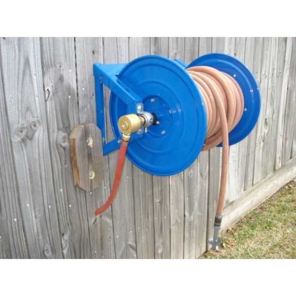 ANLicome Hand operated metal garden hose reels, Hand Crank Steel Hose Reel