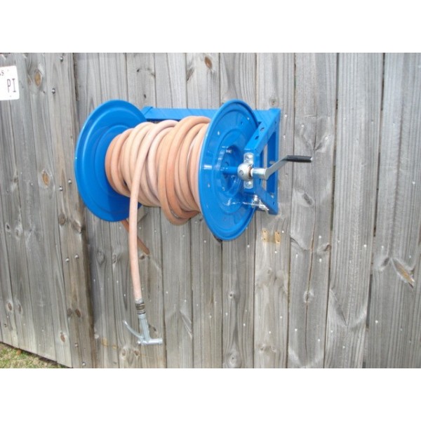 ANLicome Hand operated metal garden hose reels, Hand Crank Steel Hose Reel