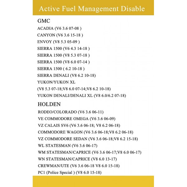 Active Fuel Management Disable Device RA003 fit for GM V8 V6 engine