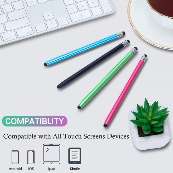 Stylus Pens for Touch Screens (4 Pcs), Sensitivity Capacitive Stylus 2 in 1 Touch Screen Pen with 6 Extra Replaceable Tips for iPad iPhone Tablets Samsung Galaxy All Universal Touch Devices