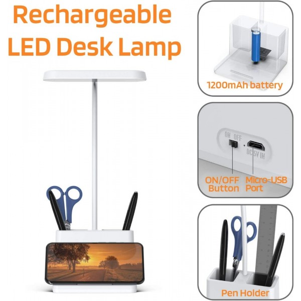 LED Desk Lamp with Pen Holder, AXX Desk Ligh