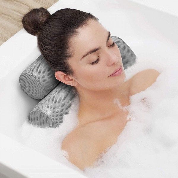 Comfort Bathtub Bath Pillow - Spa Pillow with Back and Headrest Cushion - Hot Tub Pillow - Neck and Head Rest Support for Bath or Shower - Bath Stuff Accessories