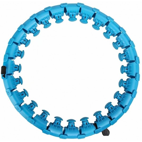 Weighted Smart Hoola Hoop, Smart 24 Sections Detachable Hoola Hoop, Suitable for Adults and Children-Blue