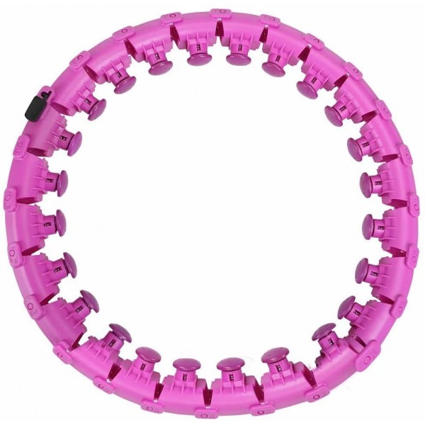 Weighted Smart Hoola Hoop, Smart 24 Sections Detachable Hoola Hoop, Suitable for Adults and Children-Purple