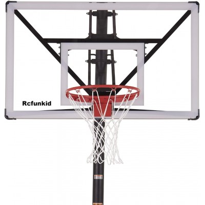 Rcfunkid Backboards for basketball,54" In-Ground Basketball Hoop with Adjustable-Height Backboard