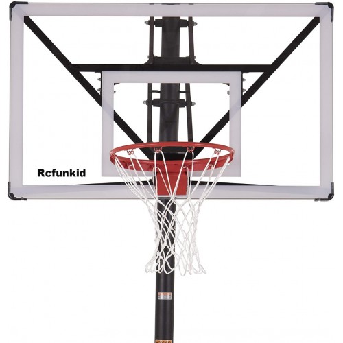 Rcfunkid Backboards for basketball,54" In-Ground Basketball Hoop with Adjustable-Height Backboard