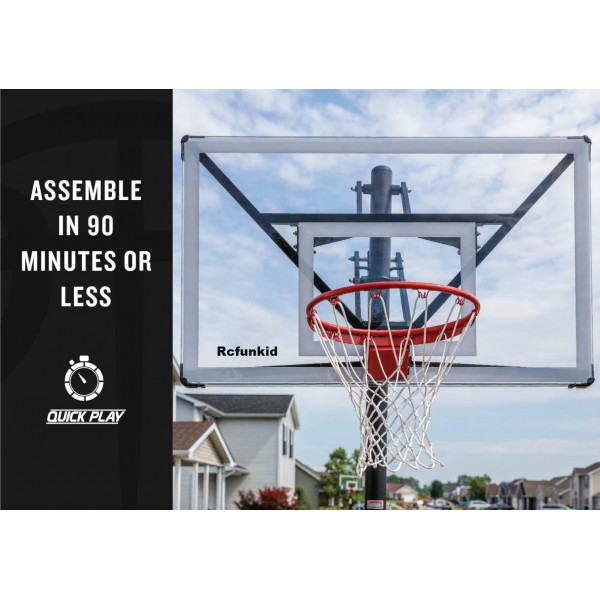 Rcfunkid Backboards for basketball,54" In-Ground Basketball Hoop with Adjustable-Height Backboard