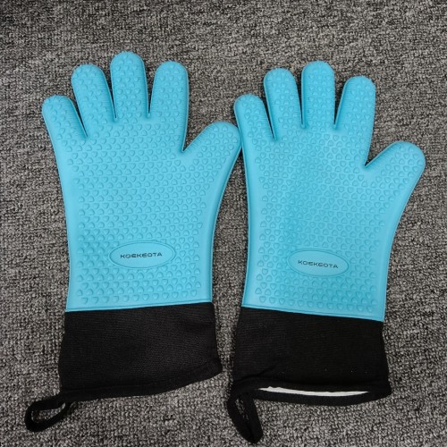 KOEKEOTA Barbecue mitts,Heat Resistant Gloves BBQ Kitchen Silicone Oven Mitts