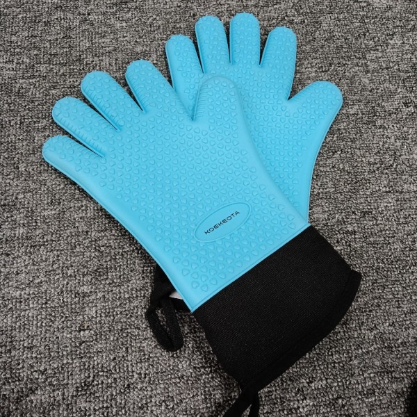 KOEKEOTA Barbecue mitts,Heat Resistant Gloves BBQ Kitchen Silicone Oven Mitts