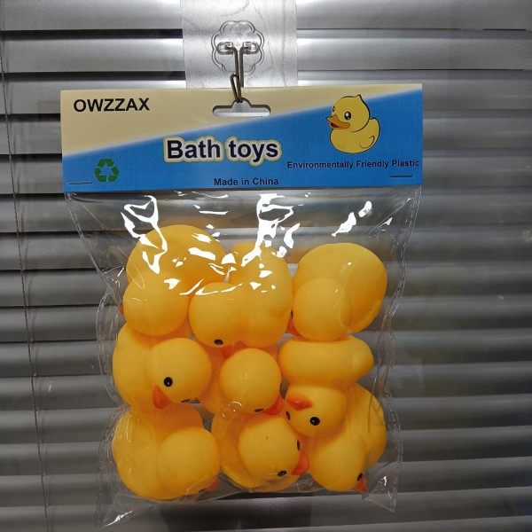 OWZZAX Bath toys Yellow Rubber Bath Ducks Baby Bath Toy 9 Pack