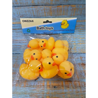 OWZZAX Bath toys Yellow Rubber Bath Ducks Baby Bath Toy 9 Pack