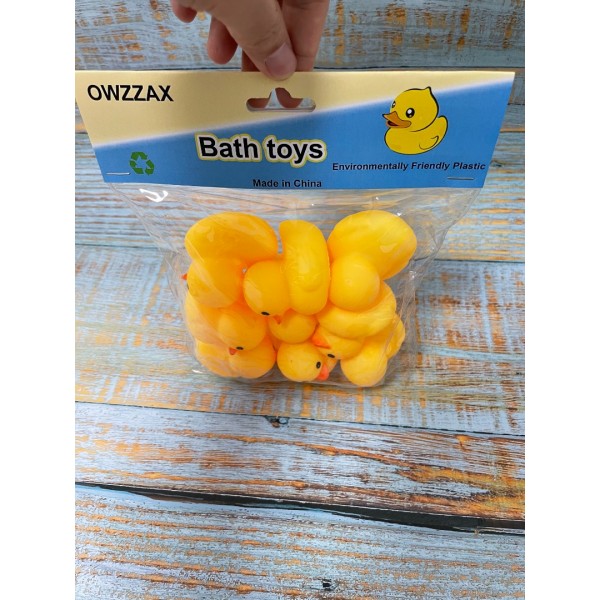 OWZZAX Bath toys Yellow Rubber Bath Ducks Baby Bath Toy 9 Pack