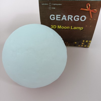 GEARGO Electric night lights 7.9 inch 3D Printing LED 3 Colors Moon Night Light