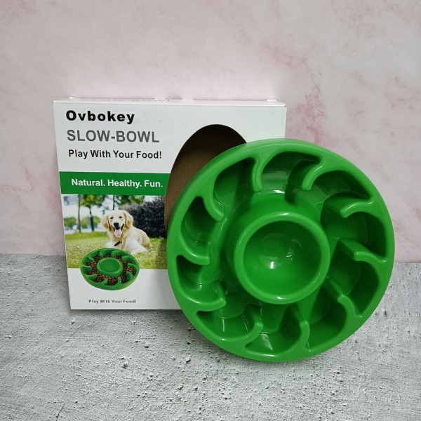 Ovbokey Pet feeding dishes, Slow Feeder Dog Bowl Fun Interactive Expansion Stop Pet Bowl