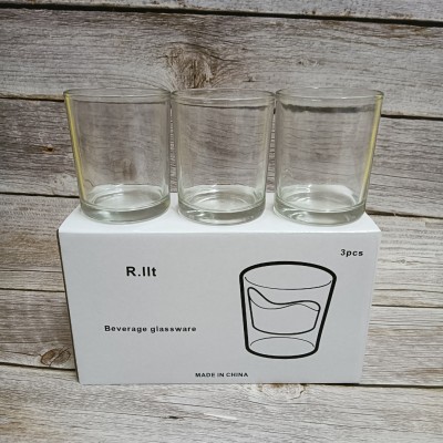 R.llt Beverage glassware, Transparent Stemless Wine Glasses Set of 3