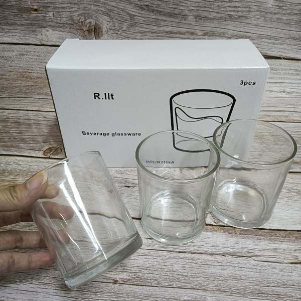 R.llt Beverage glassware, Transparent Stemless Wine Glasses Set of 3