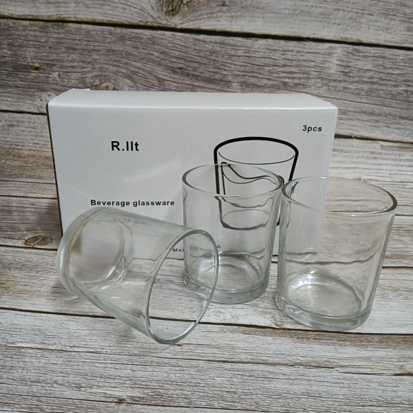 R.llt Beverage glassware, Transparent Stemless Wine Glasses Set of 3