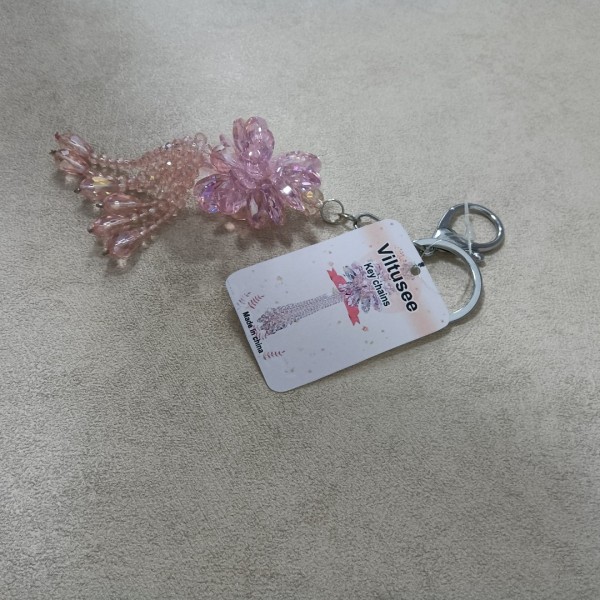 Viltusee Charms for key rings,Crystal glass beads key chain