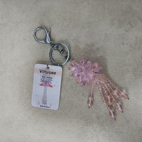 Viltusee Charms for key rings,Crystal glass beads key chain