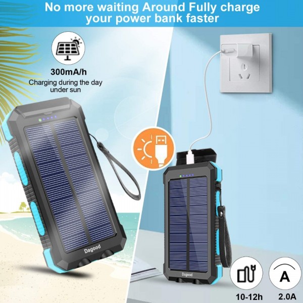 Dagood Solar-powered battery chargers,Portable Outdoor Solar Power Bank