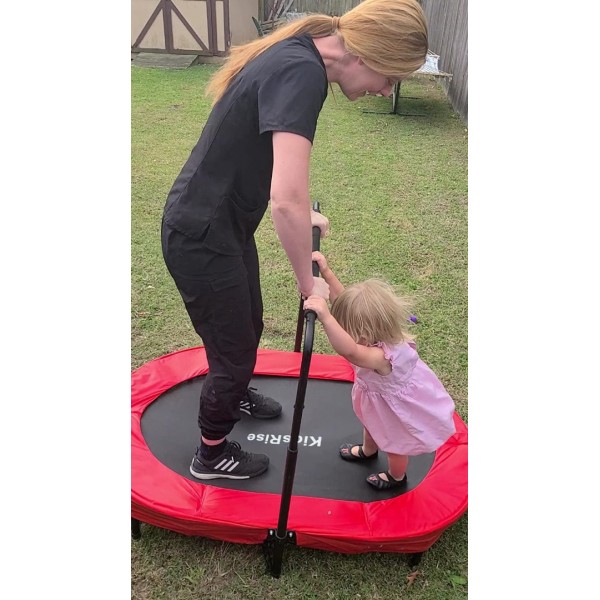 KidsRise Mini Trampoline with Adjustable Handle for Two Kids, Parent-Child Trampoline