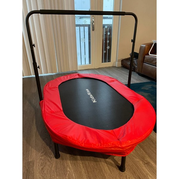 KidsRise Mini Trampoline with Adjustable Handle for Two Kids, Parent-Child Trampoline