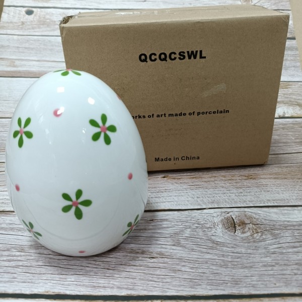 QCQCSWL Works of art made of porcelain,Lighted Ceramic Easter Egg for Decorating