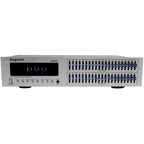 Dagood audio analyzers,Silver 19" Rack Mount 2x21 Band Equalizer w/Spectrum Analyzer