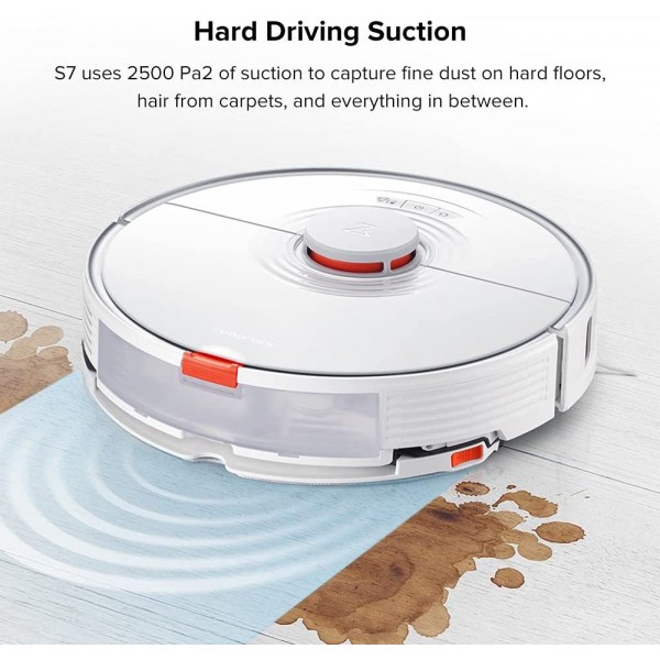 S7 Alexa Robot Vacuum Cleaner, 2500Pa, App Monitoring, Multi-Level Mapping, Carpet Detection, Floating Rubber Brush, Intelligent Lifting, for Pets and Hard Floors