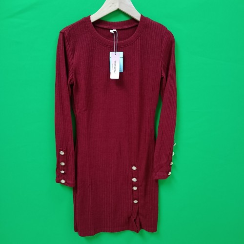 VnimVinter Knit dresses Women Long Sleeve Knit Stretchable Elasticity Slim Sweater Bodycon Mini Sweater Dress
