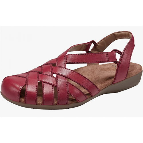 Women’s Berri Sandal I Slip Resistant Closed-Toe Leather Sandal for Casual, Everyday